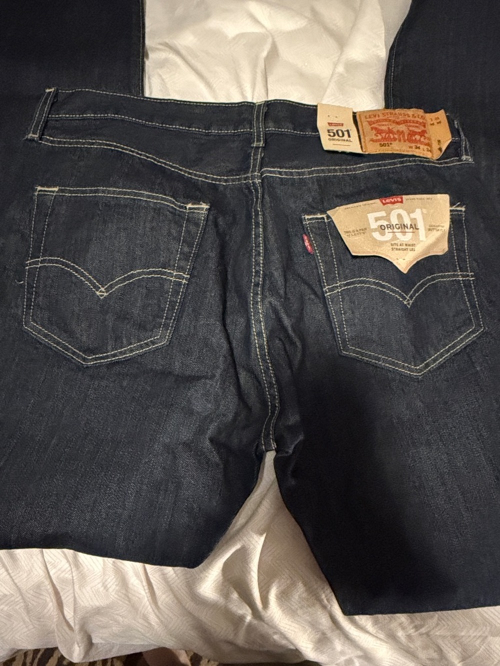 Levi's 501 Men's Dark Indigo Straight Jeans - 34x34 NWT - Picture 5 of 5